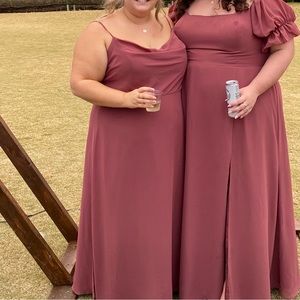 REVELRY Rosewood Skye Chiffon Bridesmaid Wedding Dress